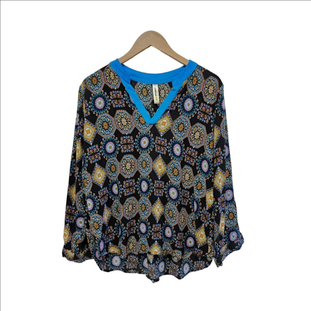 Multicolor Geometric Bohemien Print Blouse